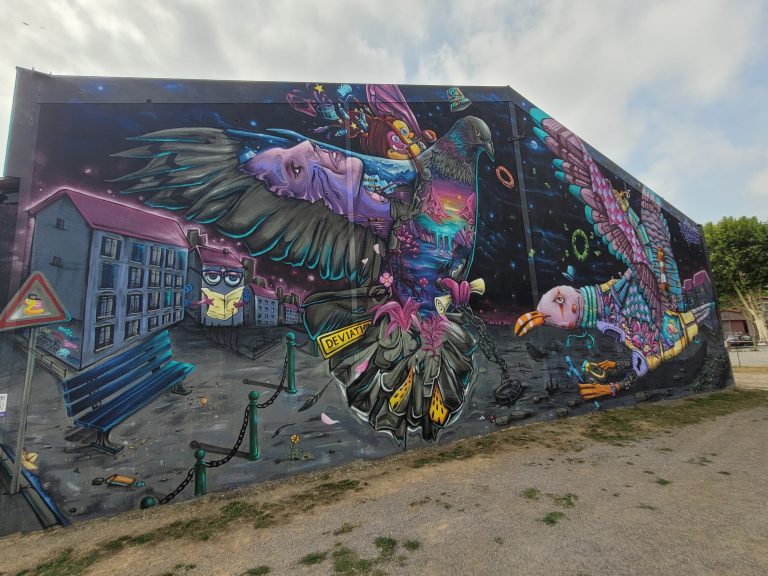 Supo Caos & Grumo — Pájaro · mural exterior