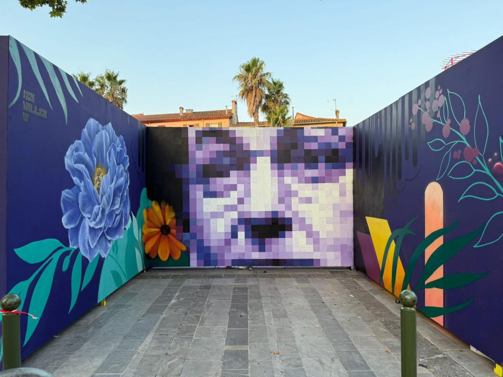 Fresque de Jen Miller, festival Ultra Violet 2025, Thuir