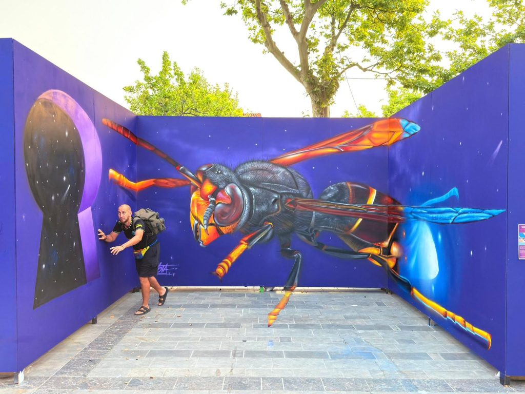 Fresque de Nyota, festival Ultra Violet 2025, Thuir