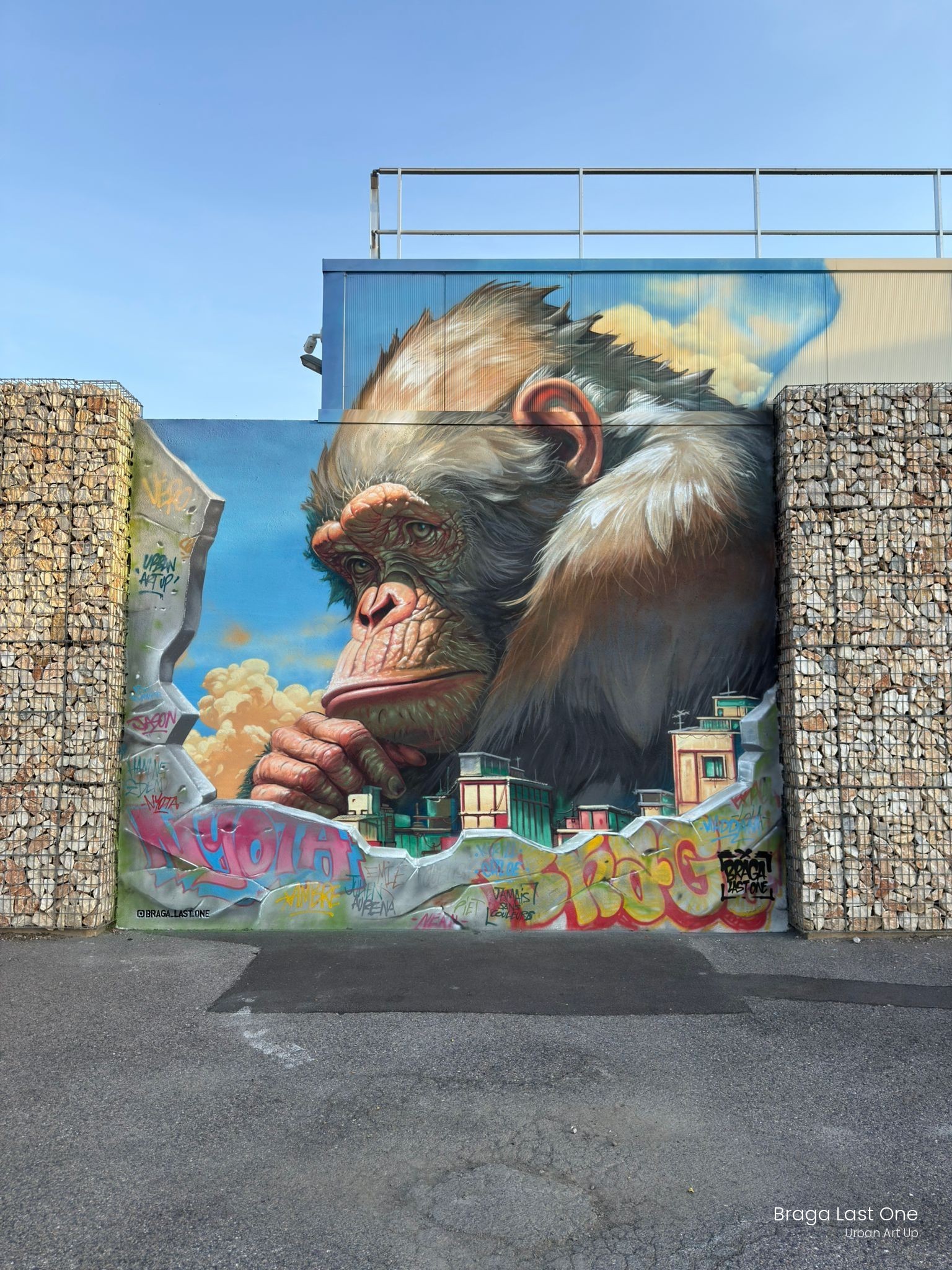 Fresque murale de l'artiste Braga Last One, festival Square Up 2025, Carré d'Or, Perpignan