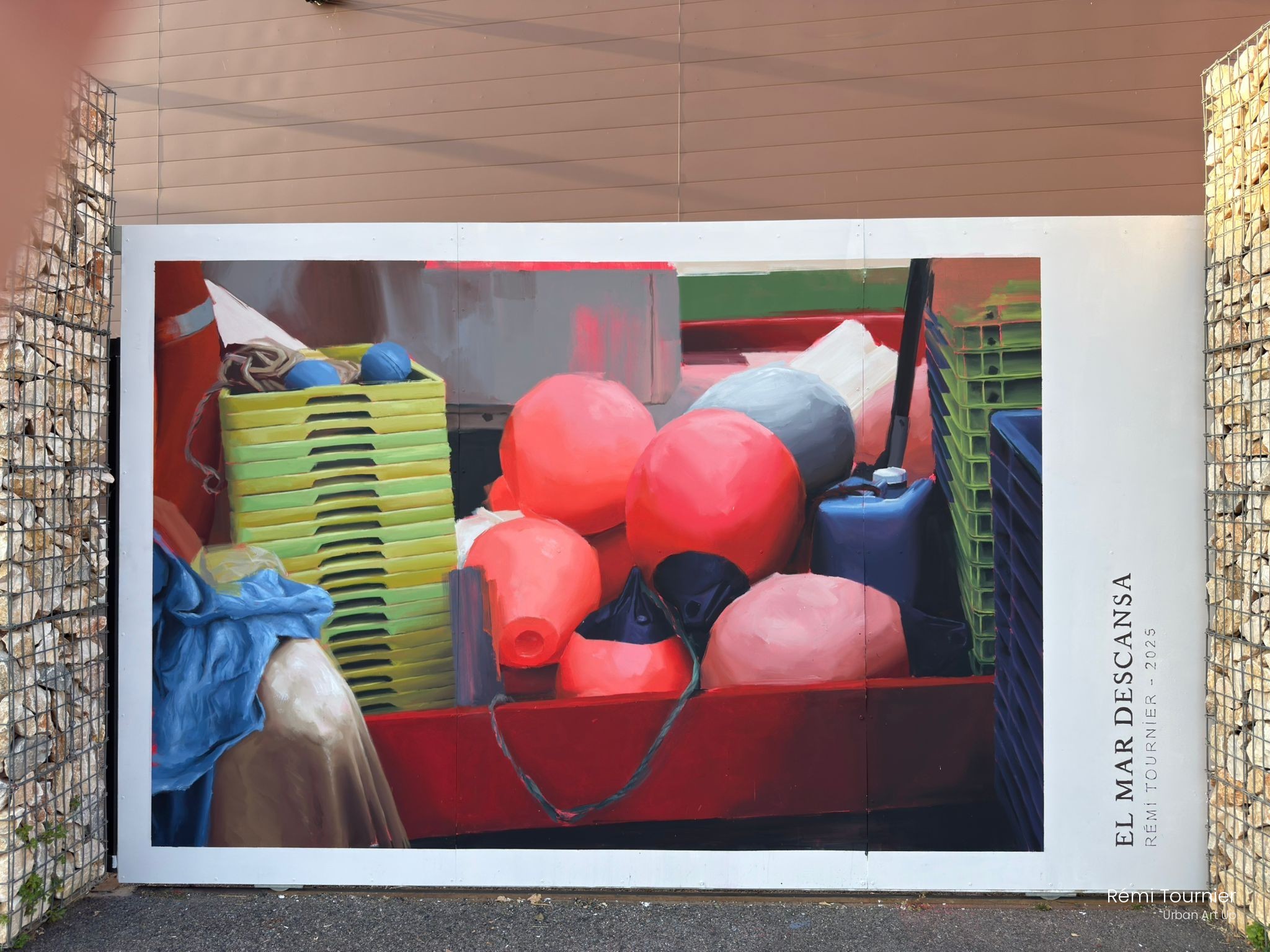 Fresque murale de l'artiste Rémi Tournier, festival Square Up 2025, Carré d'Or, Perpignan