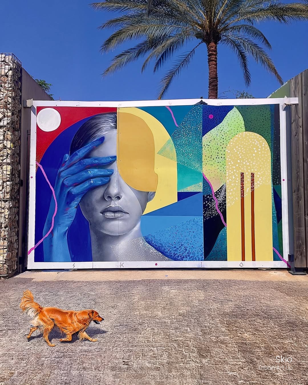 Fresque murale de l'artiste Skio, festival Square Up 2025, Carré d'Or, Perpignan