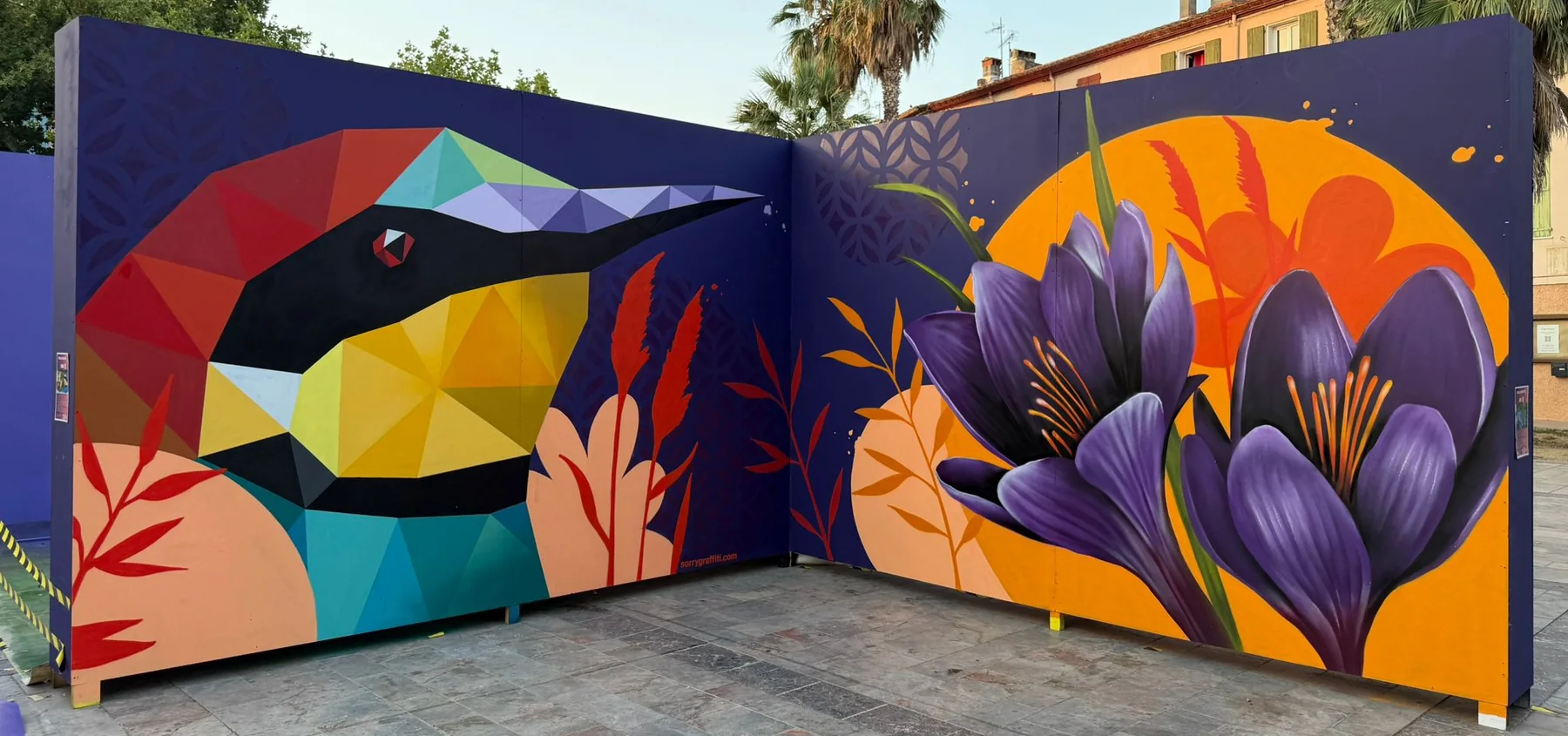 Fresque de Jerc et Sowan – Ultra Violet 2025, Thuir