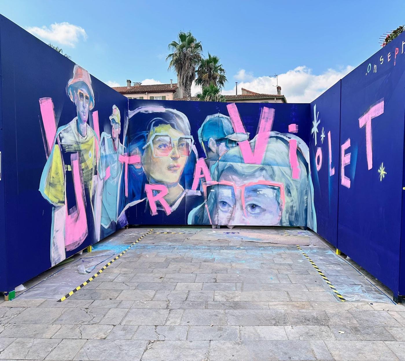 Fresque d’Onsept pour le festival Ultra Violet 2024 à Thuir – Urban Art Up